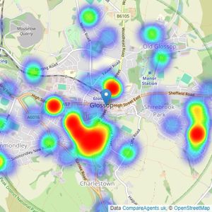 Ryder & Dutton - Glossop listings heatmap