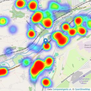 Ryder & Dutton - Linthwaite listings heatmap