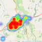 S & J Property Centres - Market Drayton listings heatmap