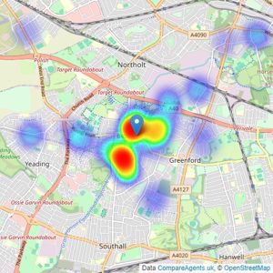 SAB Estates - Greenford listings heatmap