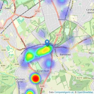 Sacha Scott - Banstead listings heatmap