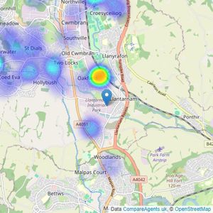 Sage and Co Property Agents - Cwmbran listings heatmap