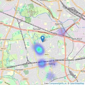 Saints Estate Consultancy - Ealing listings heatmap