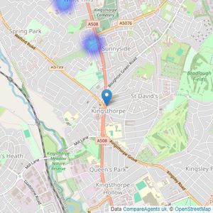 Saints Estates Agents - Northampton listings heatmap