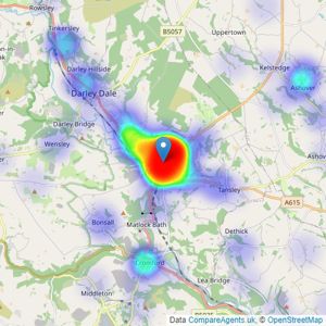 Sally Botham Estates - Matlock listings heatmap