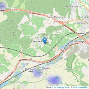 Sally Hatcher Estates Sales - Chartham Hatch listings heatmap