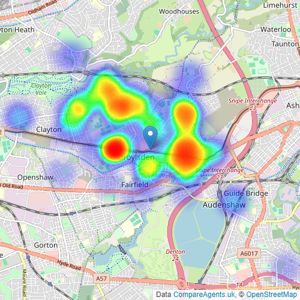 Saltsman & co - Droylsden listings heatmap