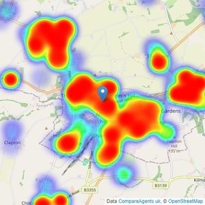 Sam Chivers Estate Agents - Midsomer Norton listings heatmap