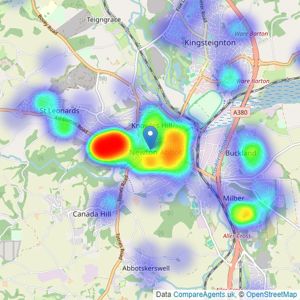 Sample Mills - Newton Abbot listings heatmap