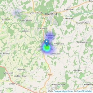 Samuel and Son Chartered Surveyors - Horam listings heatmap