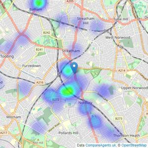 Samuel Estates - Streatham listings heatmap