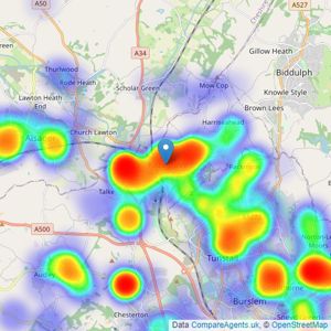 Samuel Makepeace Estate Agents - Stoke-on-Trent listings heatmap