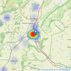 Samuel Wood - Craven Arms listings heatmap