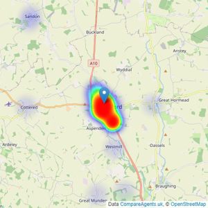 Sanctuary - Buntingford listings heatmap