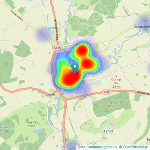 Sanders & Sanders - Alcester listings heatmap