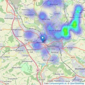 Sanders Estates - Barnsley listings heatmap