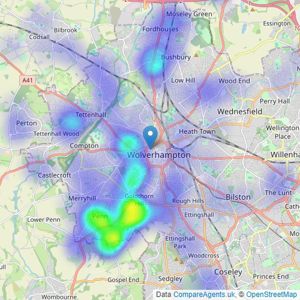 Sanders - Wright & Freeman, Wolverhampton listings heatmap