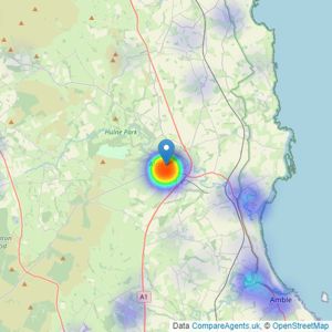 Sanderson Young - Alnwick listings heatmap