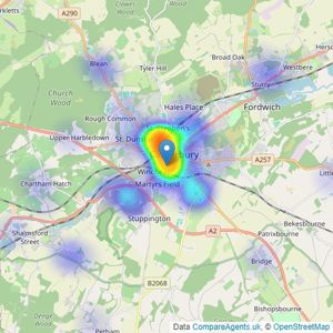 Sandersons - Canterbury listings heatmap