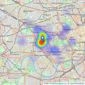 Sandersons - Holland Park & Notting Hill listings heatmap