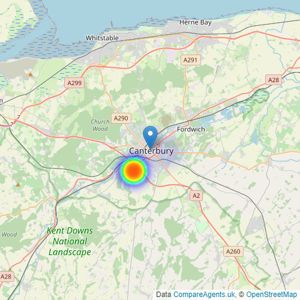 Sandersons - Land & New Homes, Canterbury listings heatmap