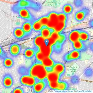 Sandra Davidson Estate Agents - Seven Kings listings heatmap