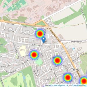 Sansome & George - Tadley listings heatmap