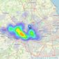 Sarah Mains Residential Sales and Lettings - Newcastle listings heatmap