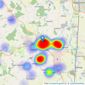 Satchells Estate Agents - Shefford listings heatmap