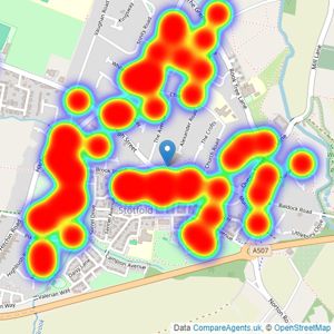 Satchells Estate Agents - Stotfold listings heatmap