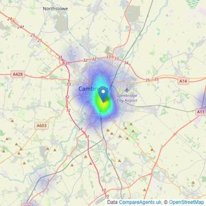 Savills - Cambridge listings heatmap