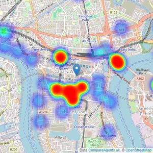 Savills - Canary Wharf listings heatmap