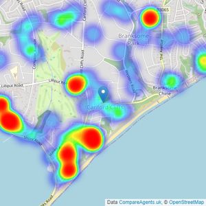 Savills - Canford Cliffs listings heatmap