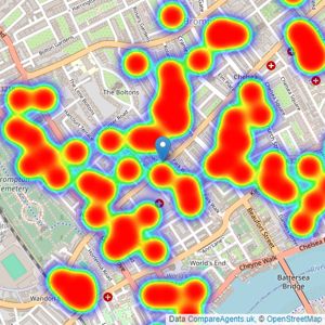 Savills - Chelsea listings heatmap