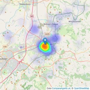 Savills - Cheltenham listings heatmap