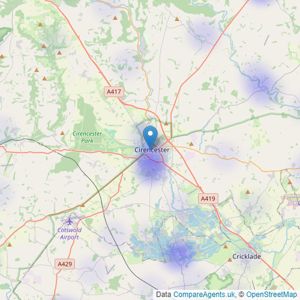 Savills - Cirencester listings heatmap