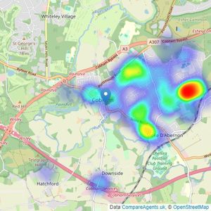 Savills - Cobham listings heatmap