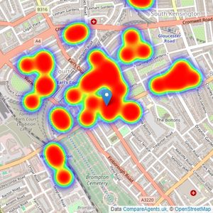 Savills - Earls Court listings heatmap