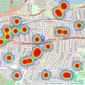 Savills - East Sheen listings heatmap