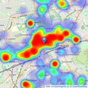 Savills - Edinburgh listings heatmap