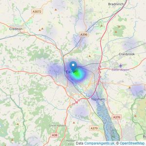 Savills - Exeter listings heatmap