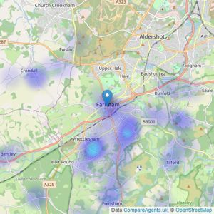 Savills - Farnham listings heatmap