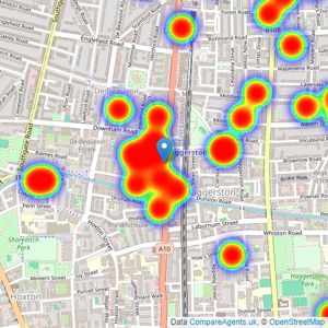 Savills - Hackney listings heatmap