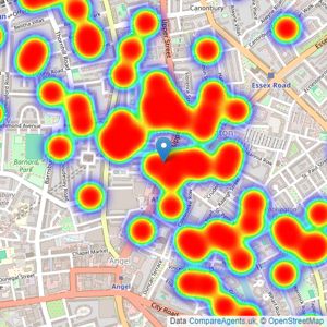 Savills - Islington listings heatmap