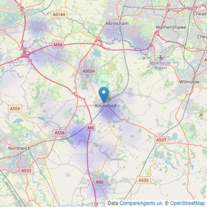 Savills - Knutsford listings heatmap