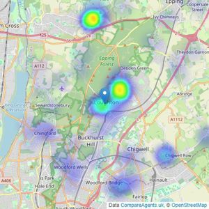 Savills - Loughton listings heatmap