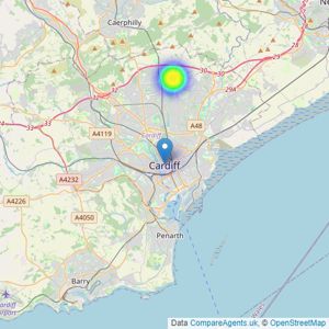 Savills New Homes - Cardiff listings heatmap