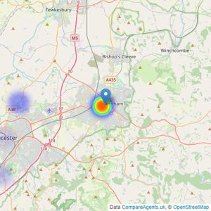 Savills New Homes - Cheltenham listings heatmap