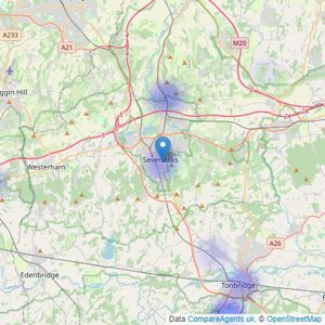 Savills New Homes - covering Southeast listings heatmap