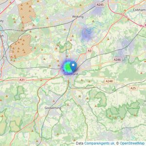 Savills New Homes - Guildford listings heatmap